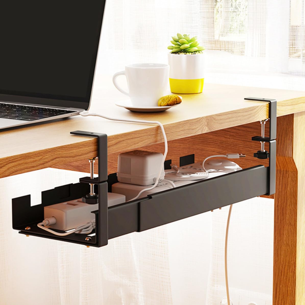 Adjustable Under-Desk Cable Tray