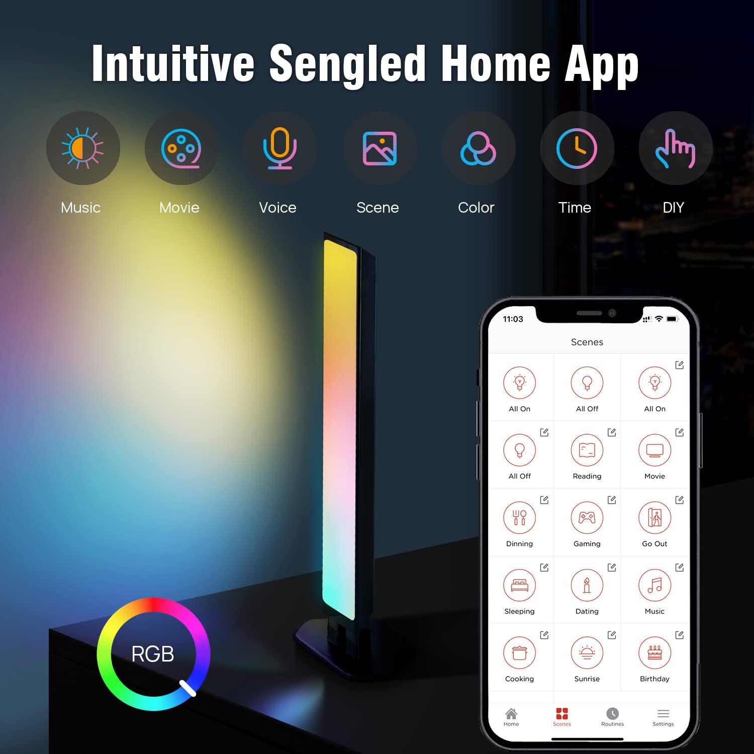 Smart RGB TV Backlight Kit