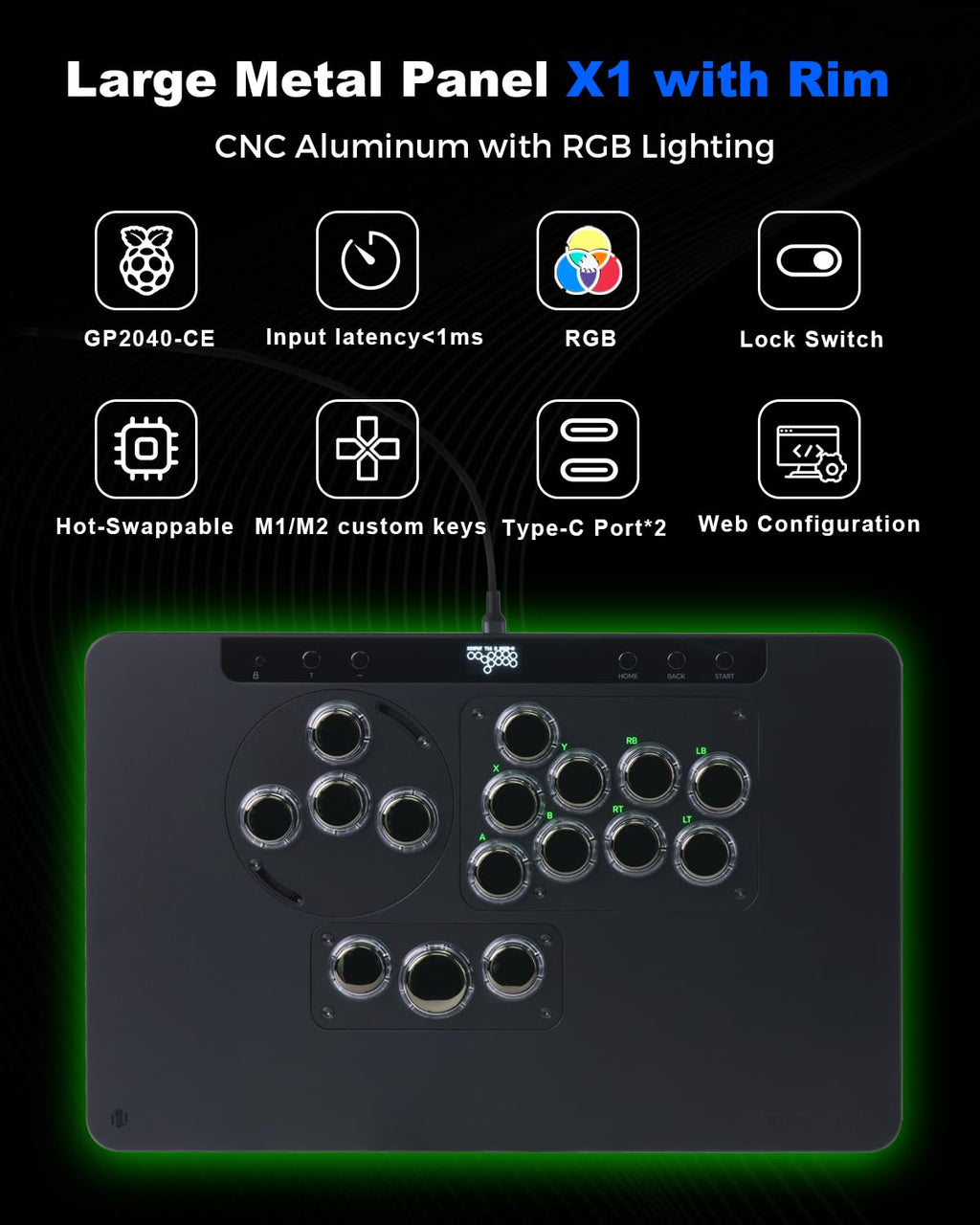 RGB Leverless Arcade Fight Stick