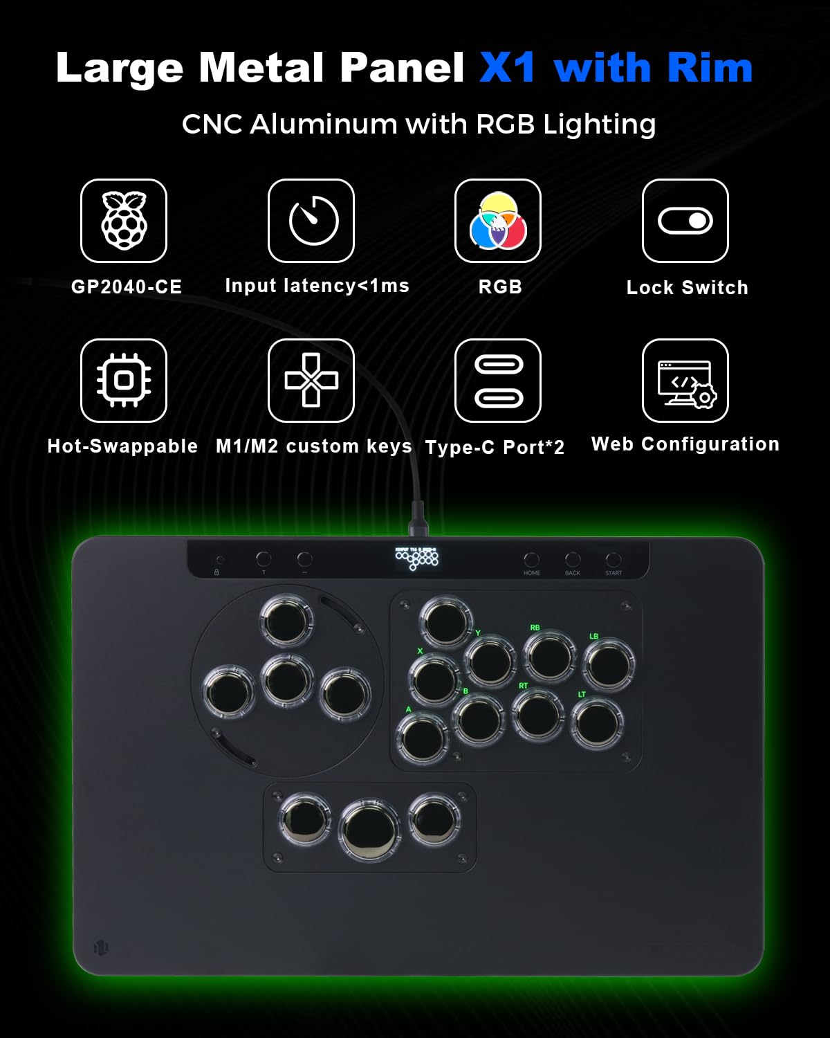 RGB Leverless Arcade Fight Stick