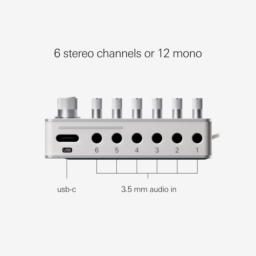 Portable 6-Channel Stereo Mixer & USB Audio Interface