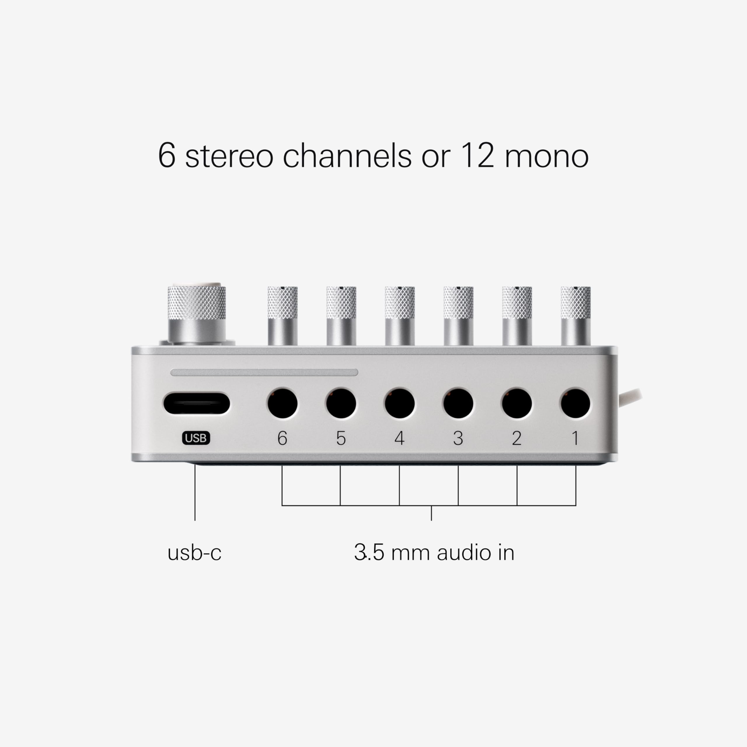 Portable 6-Channel Stereo Mixer & USB Audio Interface