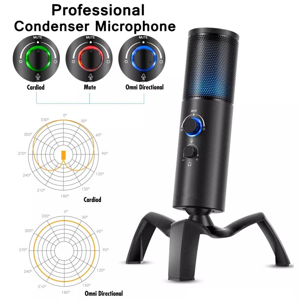 RGB USB Condenser Gaming Microphone