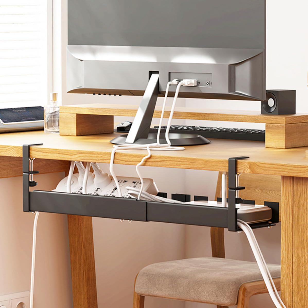 Adjustable Under-Desk Cable Tray