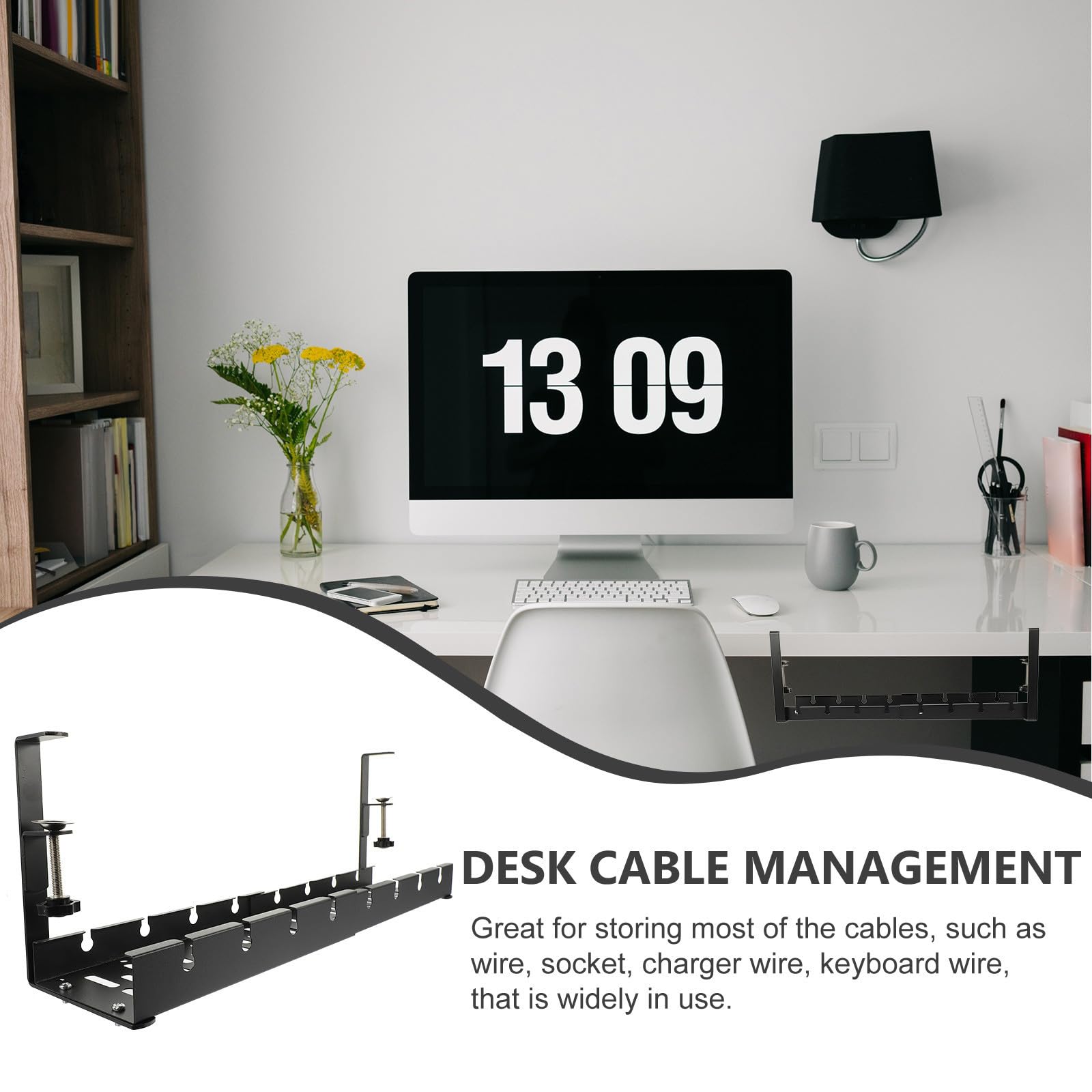Under-Desk Cable Management Tray