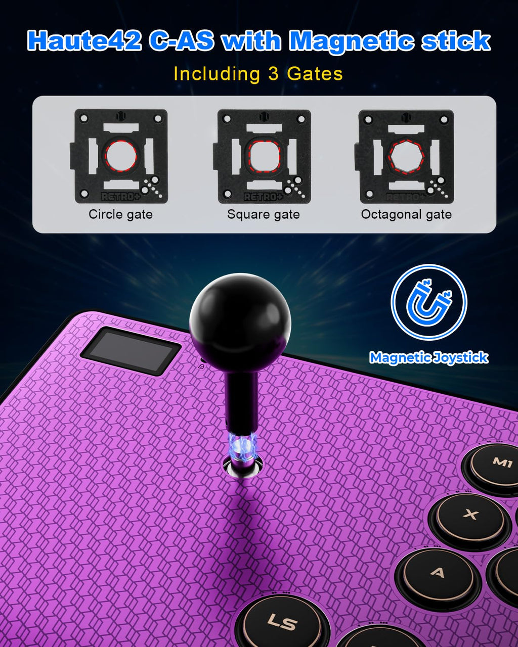 RGB Leverless Arcade Fight Stick – Purple