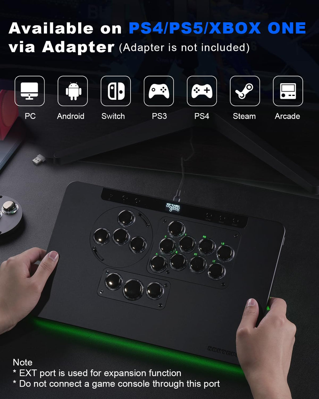RGB Leverless Arcade Fight Stick