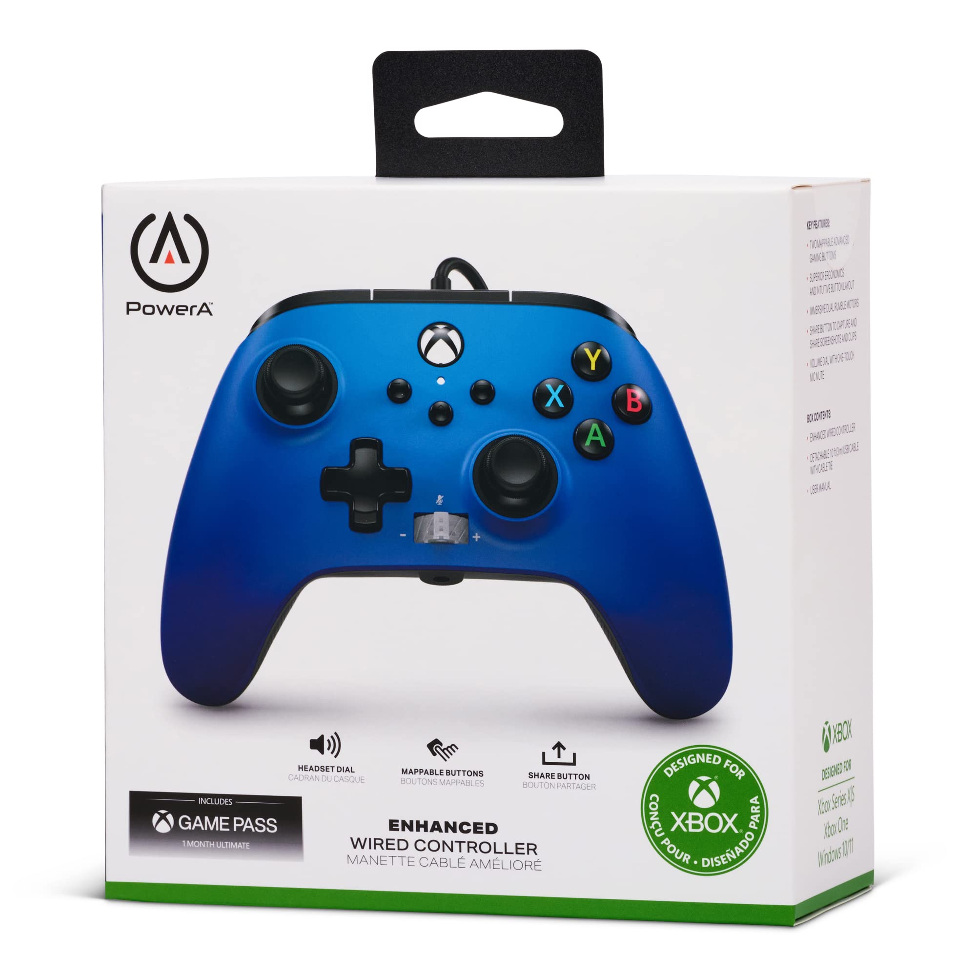 Enhanced Wired Gaming Controller – Sapphire Fade