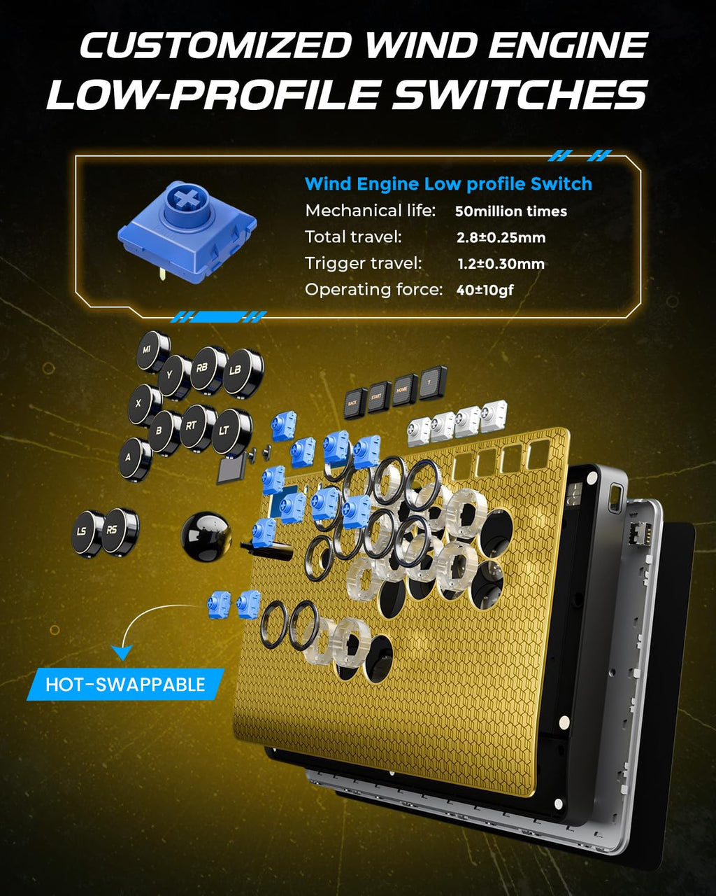 Magnetic Aluminum Leverless Arcade Fight Stick