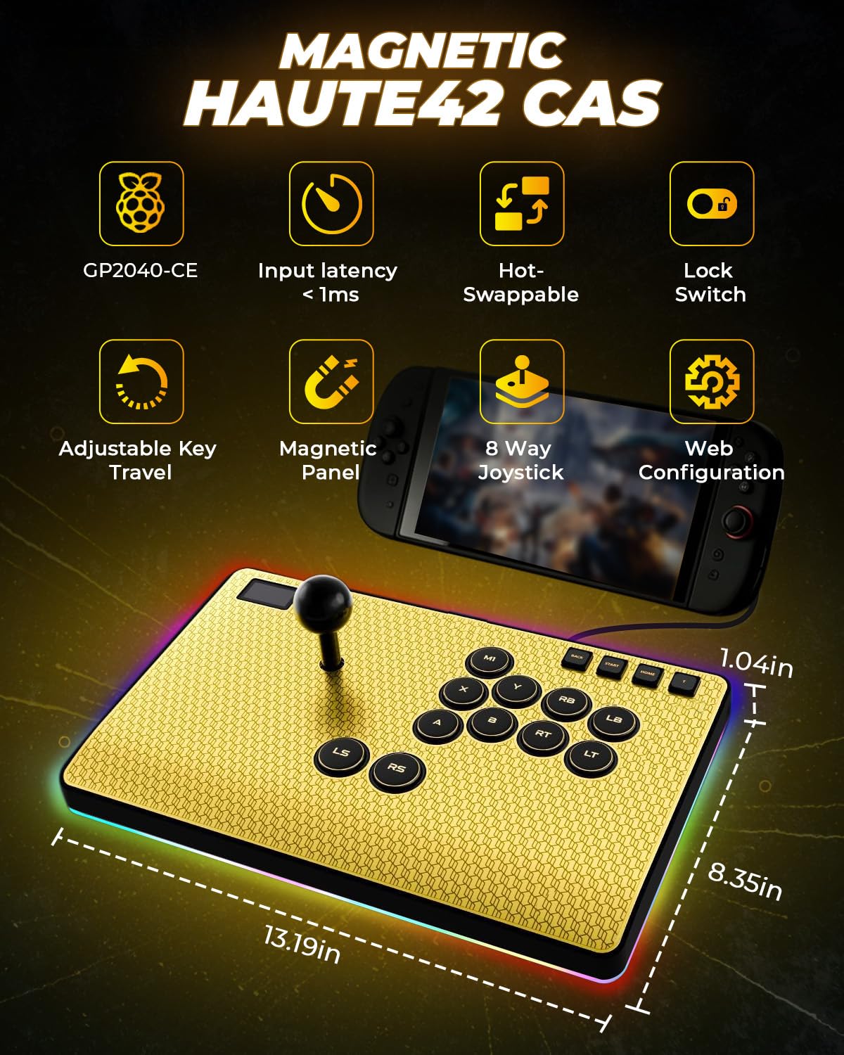 Magnetic Aluminum Leverless Arcade Fight Stick