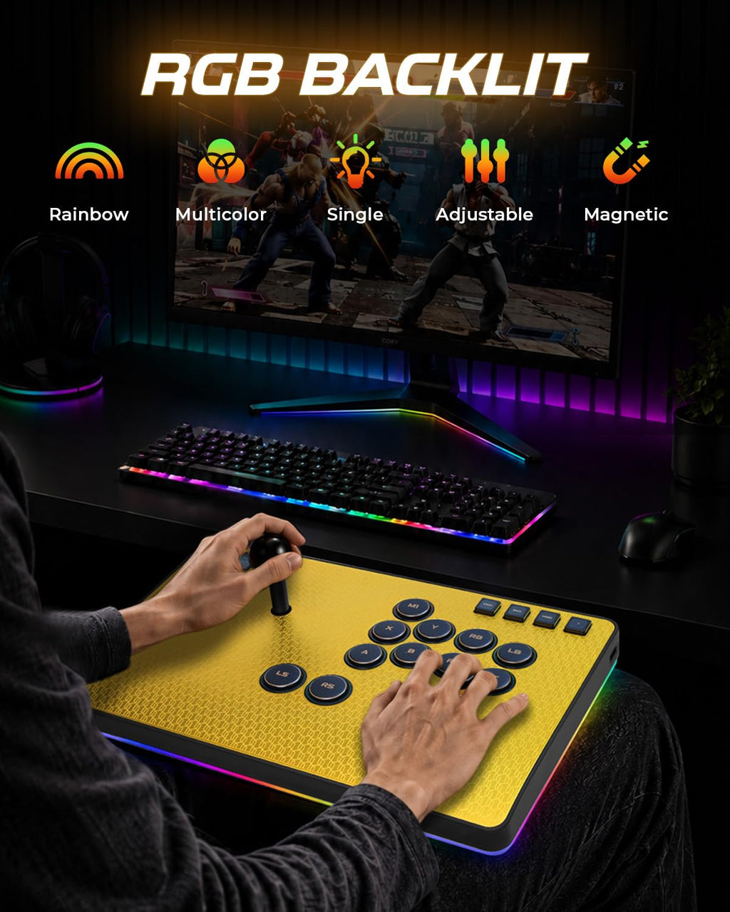 Magnetic Aluminum Leverless Arcade Fight Stick