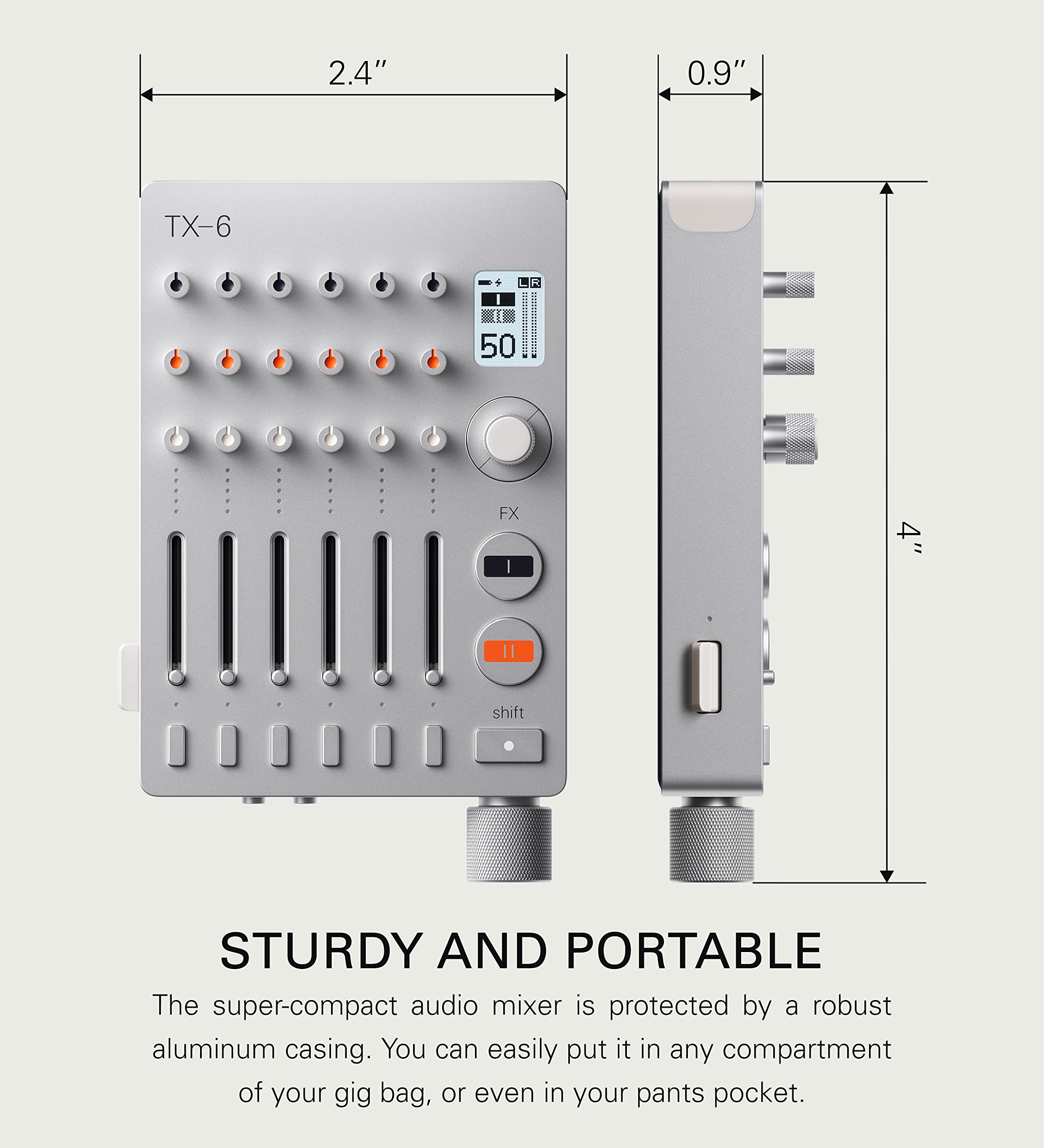Portable 6-Channel Stereo Mixer & USB Audio Interface