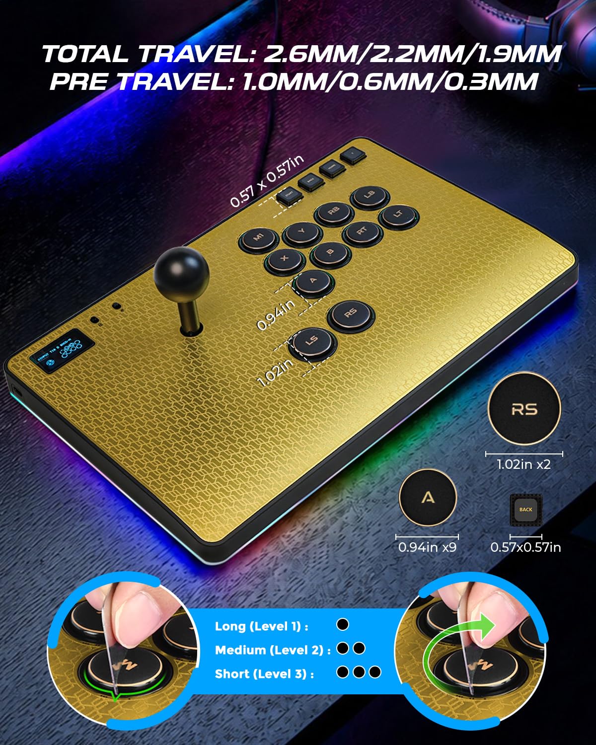 Magnetic Aluminum Leverless Arcade Fight Stick